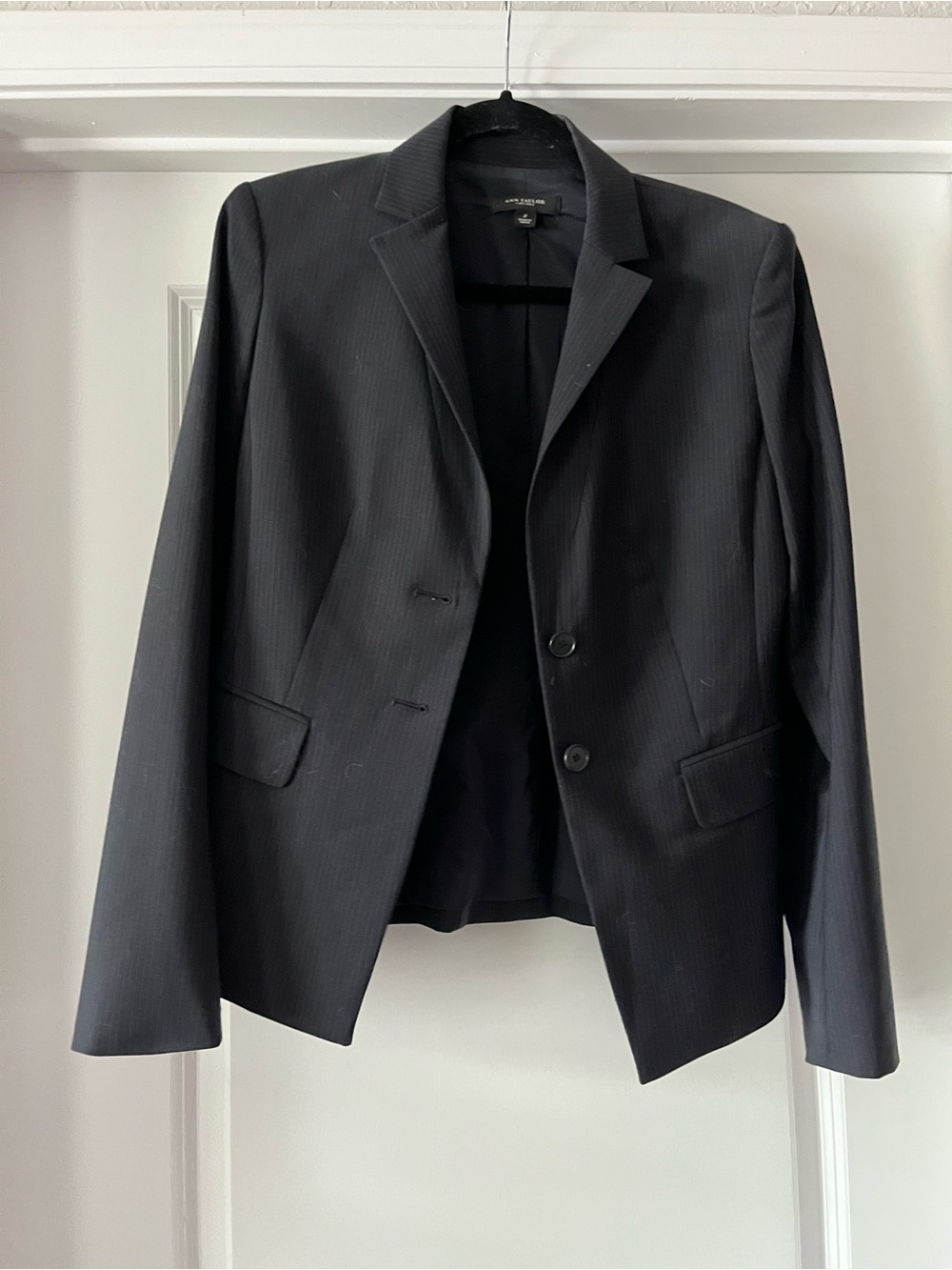Ann Taylor Women's Black Pinstripe Blazer